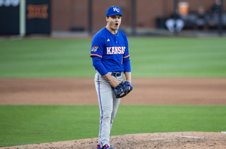 KU Baseball: Voegele Records 15 Strikeouts to Help Kansas Even Series