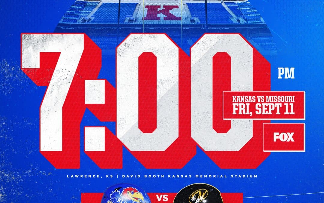 KU FB: Kansas vs. Missouri Set for 7 p.m. Kickoff on FOX