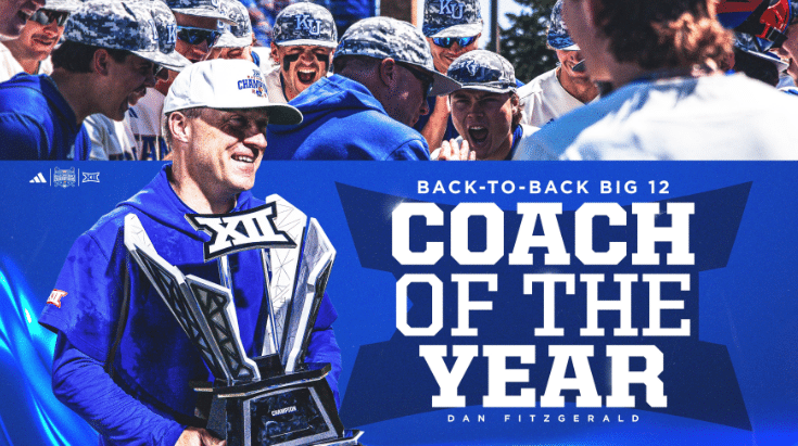 KU Baseball: Dan Fitzgerald Wins Big 12 Coach of Year in Back-to-Back Seasons; 7 Jayhawks Earn All-Big 12 Honors