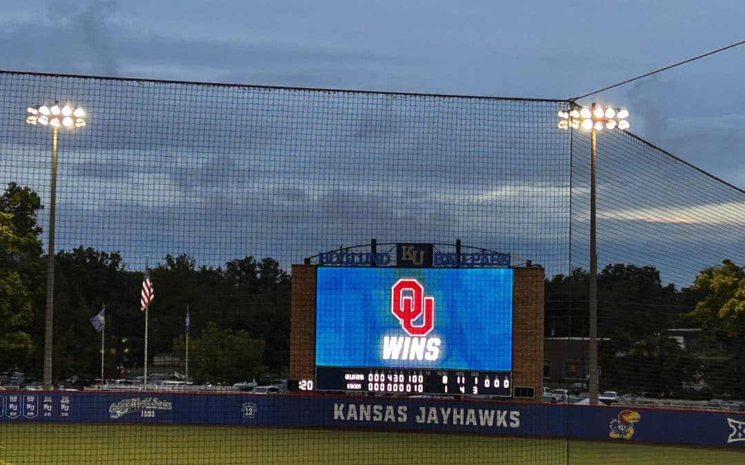 Kansas Falls in Lawrence Super Regional Opener